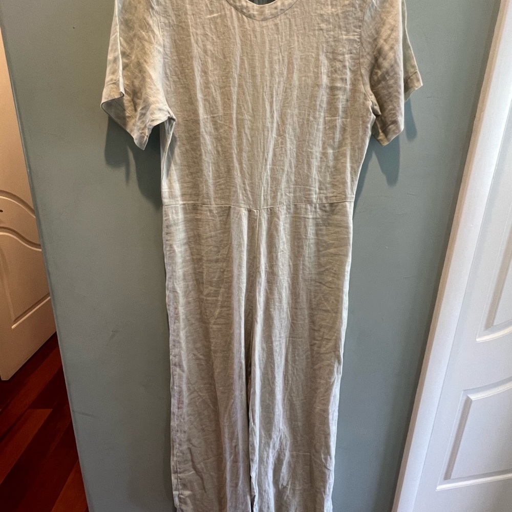 Acacia  Light Gray Linen Jumpsuit